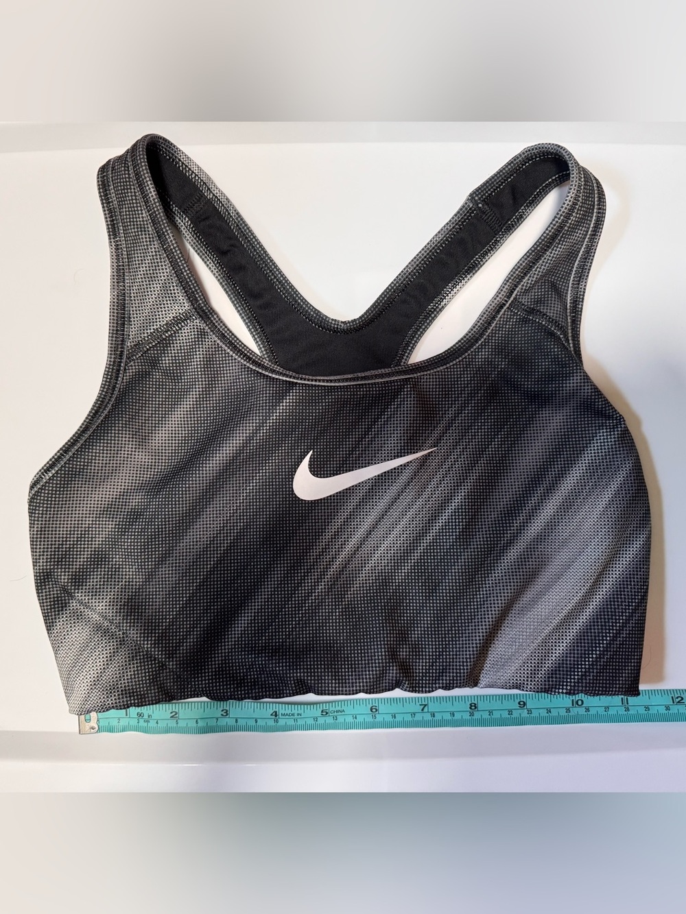 Nike Black and White Racerback Sports Bra with Swoosh